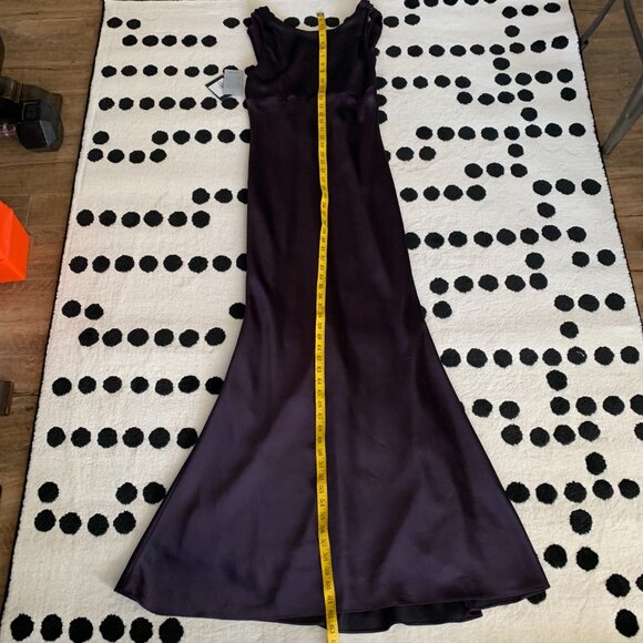 Marina Formal Gown NWT Burgundy Empire Waist Evening Bridesmaid Maxi Dress - Picture 12 of 16